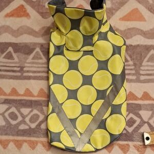 Stylish Gray and Yellow Dog Rain Jacket